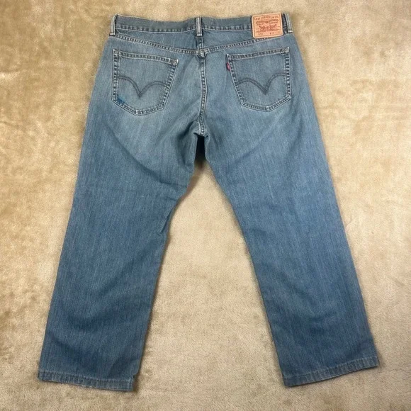 Levis 559 Mens Relaxed Straight Fit Jeans 36x30 Medium Wash Blue Cotton Denim - Picture 6 of 9